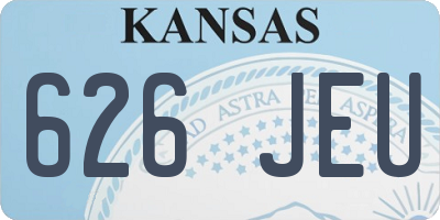 KS license plate 626JEU