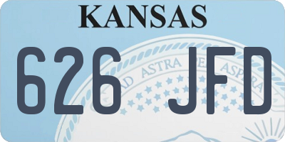 KS license plate 626JFD