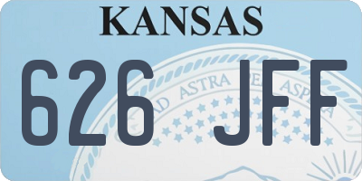 KS license plate 626JFF