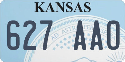 KS license plate 627AAO