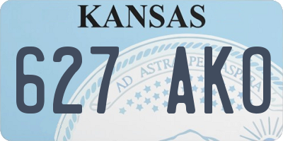KS license plate 627AKO
