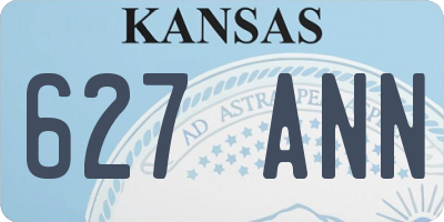KS license plate 627ANN