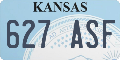 KS license plate 627ASF