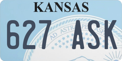 KS license plate 627ASK
