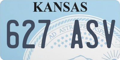 KS license plate 627ASV