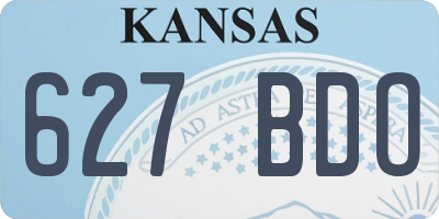 KS license plate 627BDO