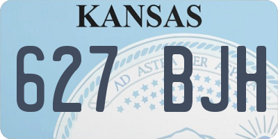 KS license plate 627BJH