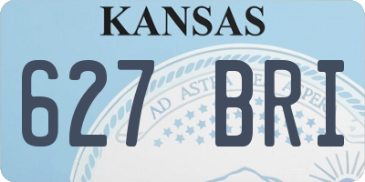 KS license plate 627BRI