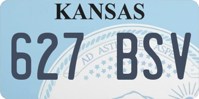 KS license plate 627BSV