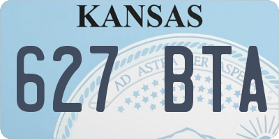 KS license plate 627BTA
