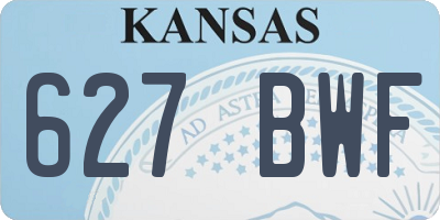 KS license plate 627BWF