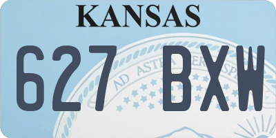 KS license plate 627BXW