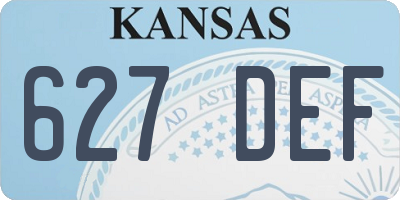 KS license plate 627DEF