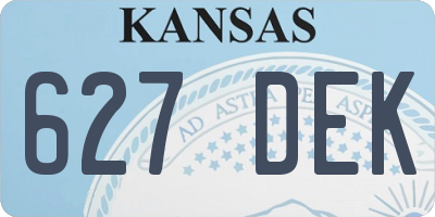KS license plate 627DEK