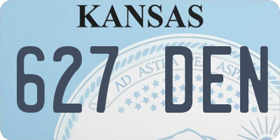 KS license plate 627DEN