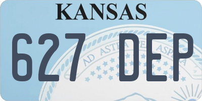 KS license plate 627DEP