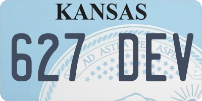 KS license plate 627DEV