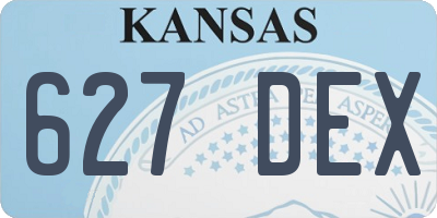 KS license plate 627DEX
