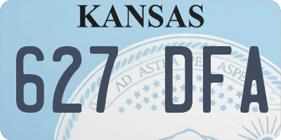 KS license plate 627DFA