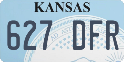 KS license plate 627DFR