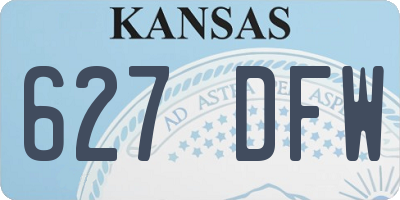 KS license plate 627DFW