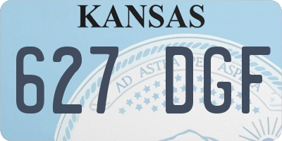 KS license plate 627DGF