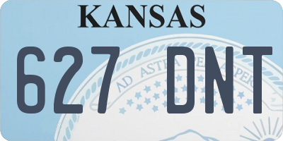 KS license plate 627DNT