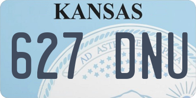 KS license plate 627DNU