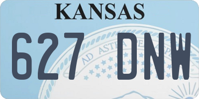 KS license plate 627DNW