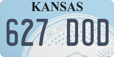 KS license plate 627DOD