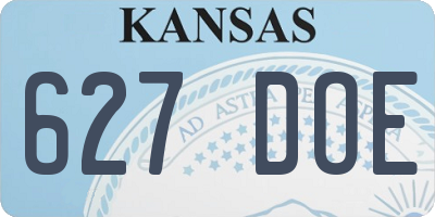 KS license plate 627DOE