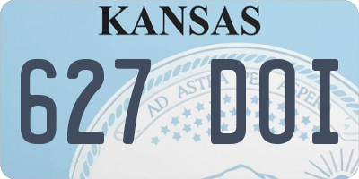 KS license plate 627DOI