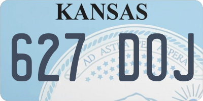 KS license plate 627DOJ