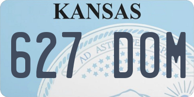 KS license plate 627DOM