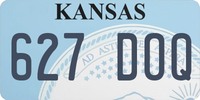 KS license plate 627DOQ