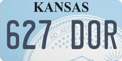 KS license plate 627DOR