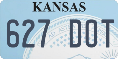 KS license plate 627DOT