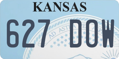 KS license plate 627DOW