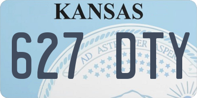 KS license plate 627DTY