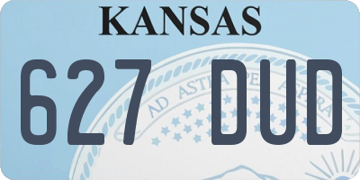 KS license plate 627DUD