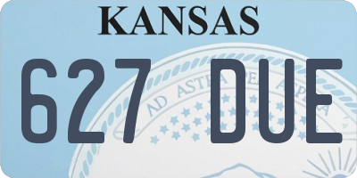KS license plate 627DUE