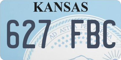KS license plate 627FBC