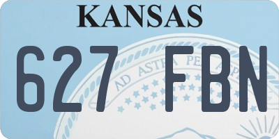 KS license plate 627FBN
