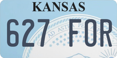 KS license plate 627FOR
