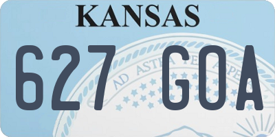 KS license plate 627GOA