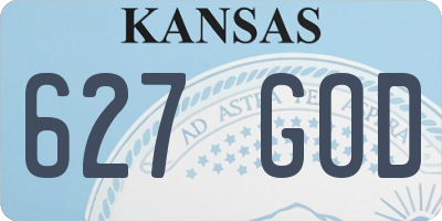 KS license plate 627GOD