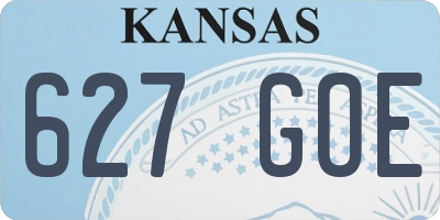 KS license plate 627GOE
