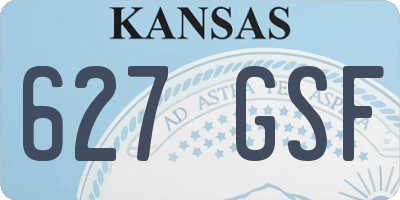 KS license plate 627GSF