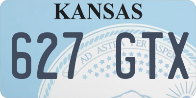 KS license plate 627GTX