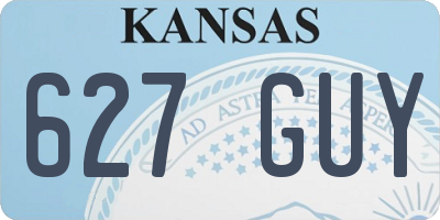 KS license plate 627GUY